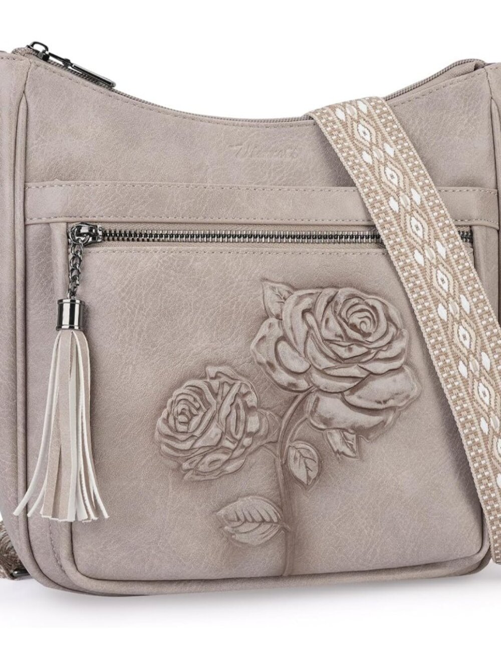 Medium Crossbody Bags for Women,Vegan Leather Hobo Purses Embossed